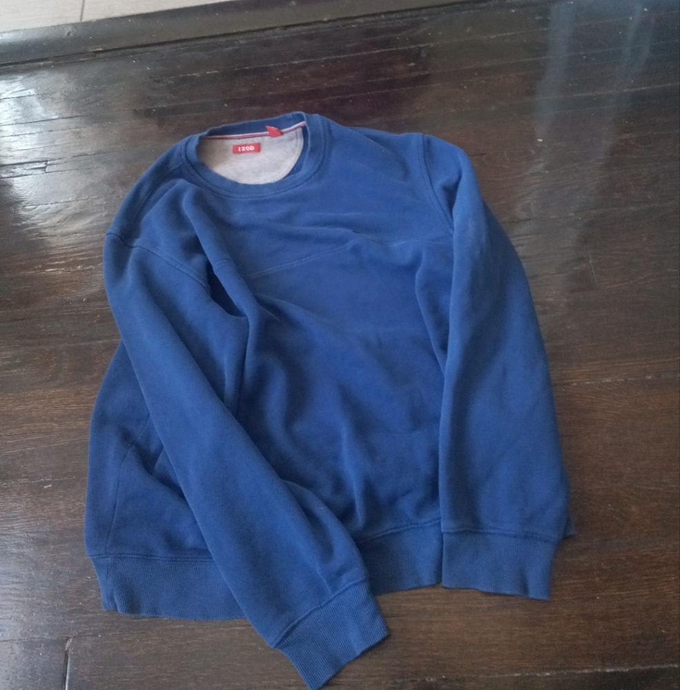 Izod Mens Sweater Size Large Color Blue Logo Casual Comfort Outdoors Cozy.